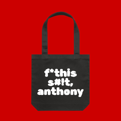 poli-tees | direct your rage at anthony - tote