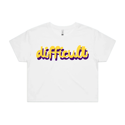 difficult | bold typography tee feminists speak up - crop
