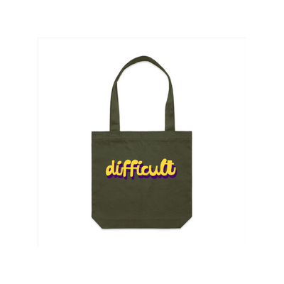 difficult | bold typography tote