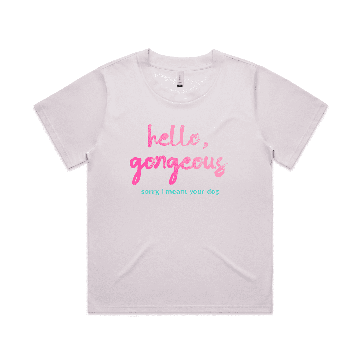 "Hello gorgeous! I meant your dog" - women's boxy t-shirt in orchid - fthis
