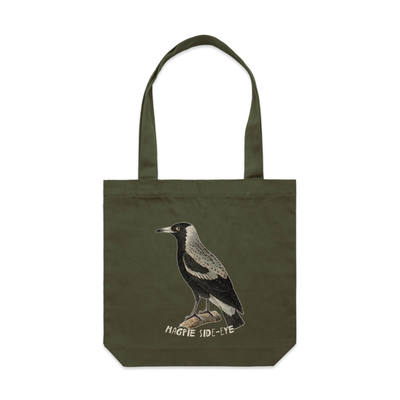 magpie side-eye | australian magpie canvas tote bag