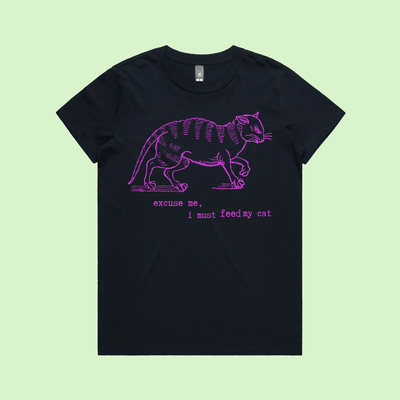 I must feed my cat - vintage tee - maple