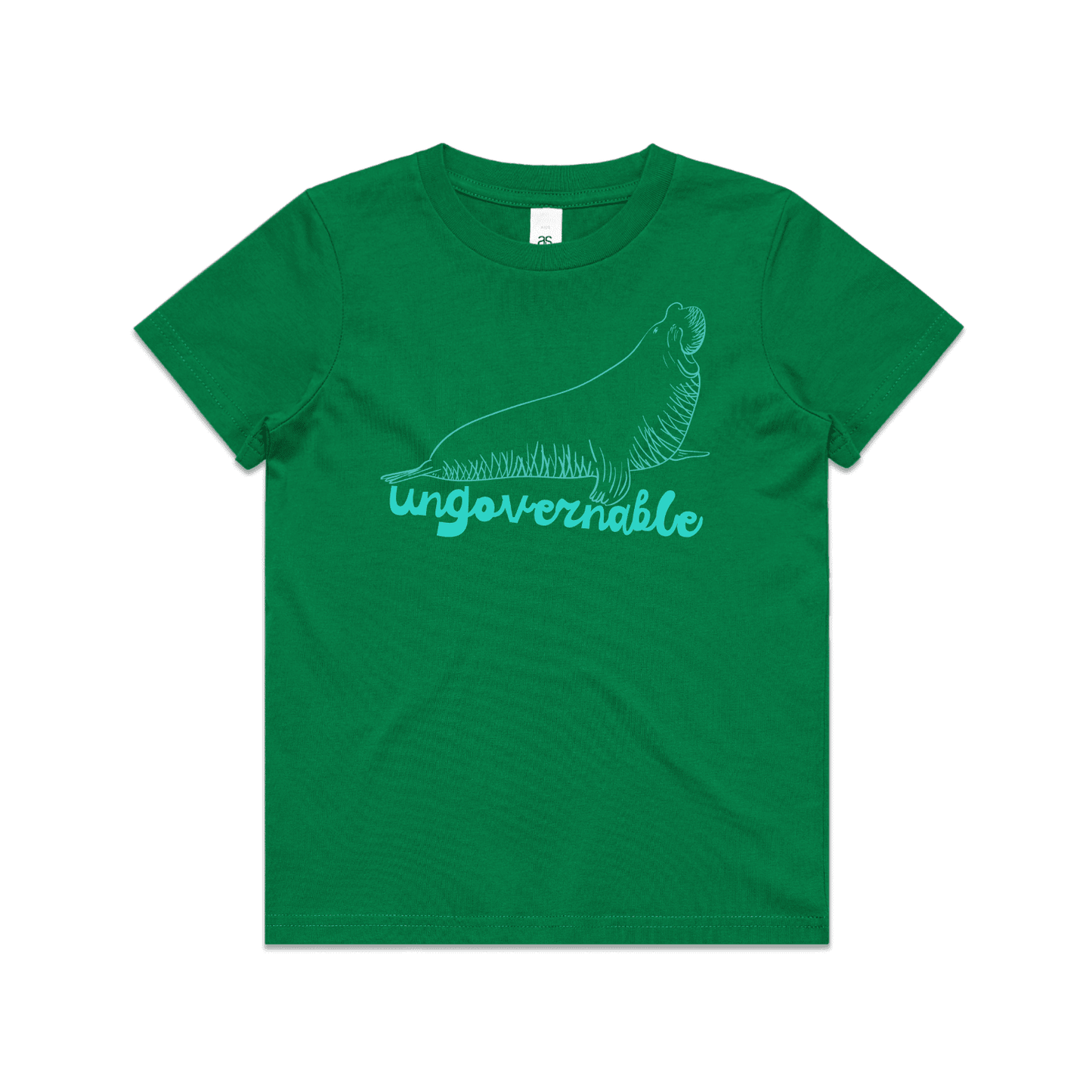 neil the seal childrens t-shirt - kelly green - fthis