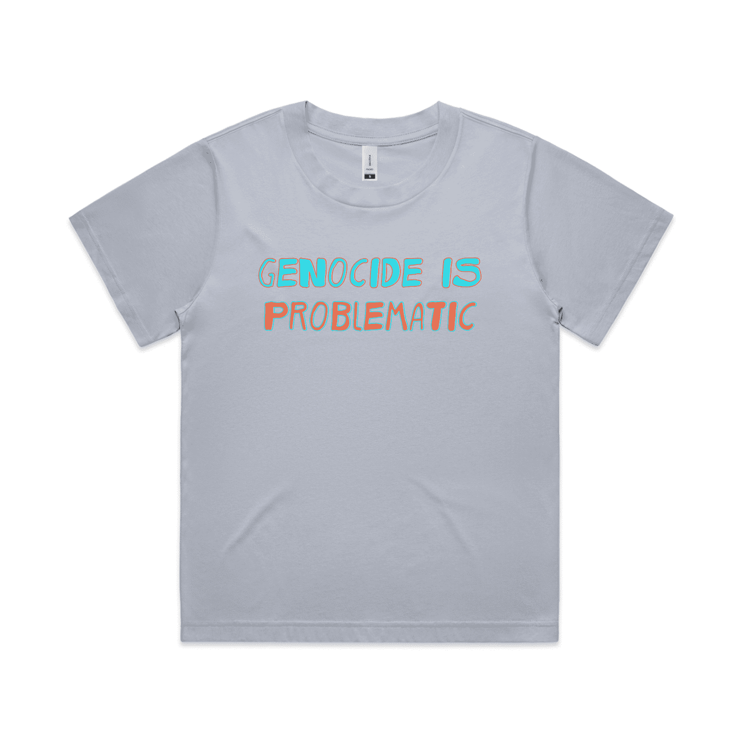 genocide is problematic boxy t-shirt - womens - powder - fthis