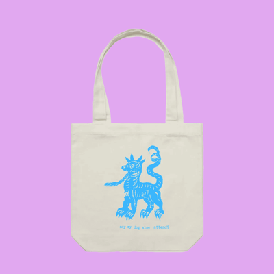 may my dog also attend? | witchy dog lover tee – tote