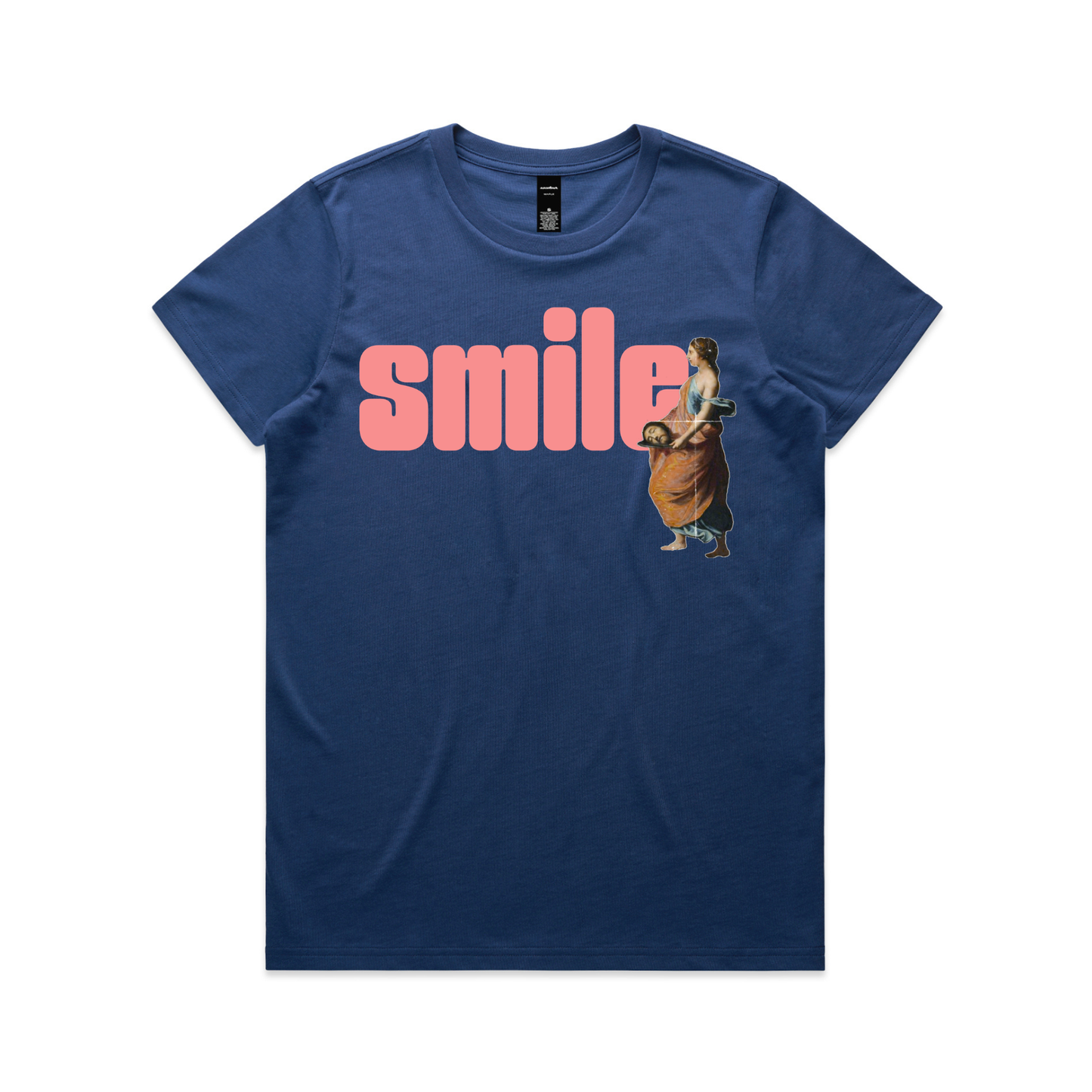 Smile feminist t-shirt, women's relaxed fit, in cobalt — fthis