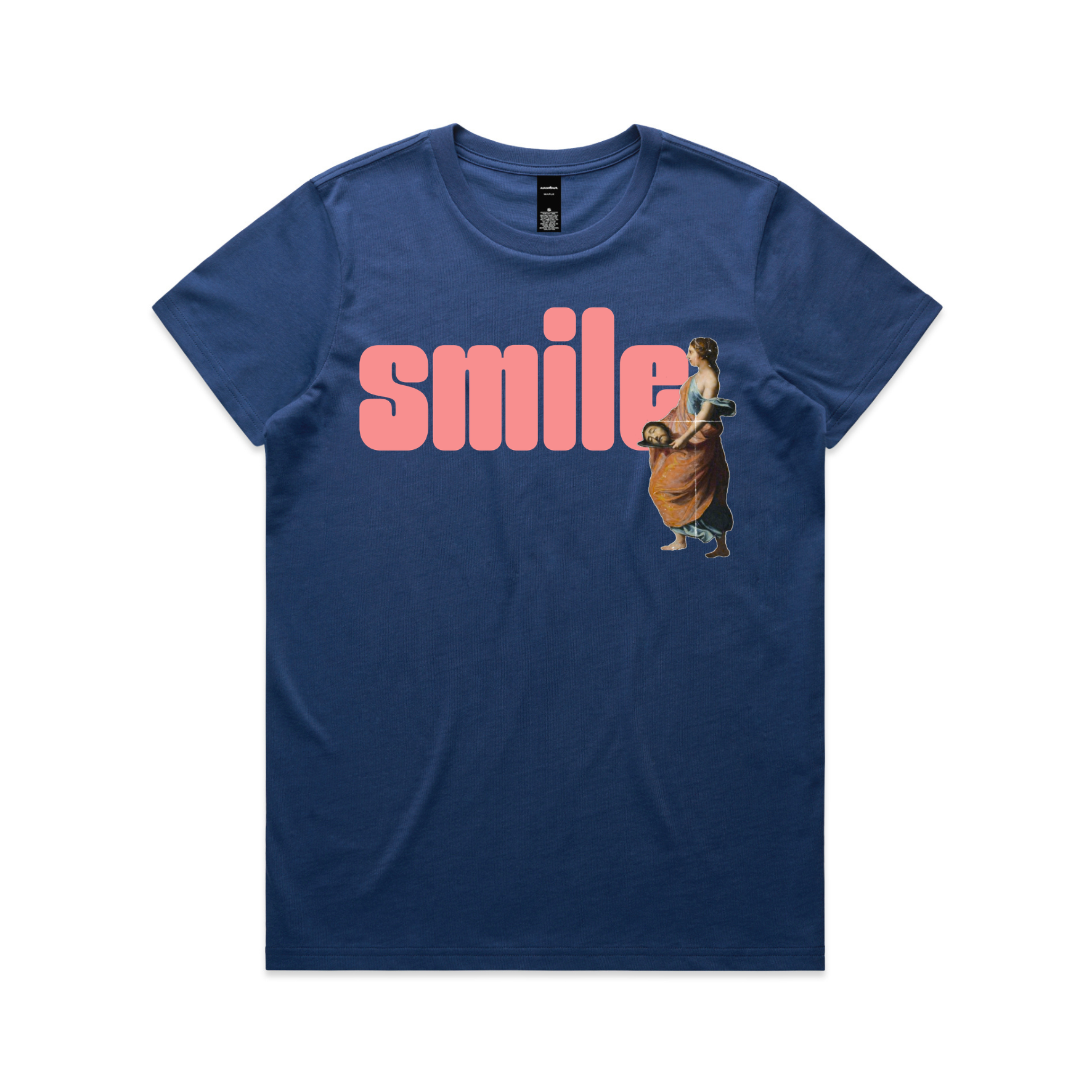 Smile feminist t-shirt, women's relaxed fit, in cobalt — fthis
