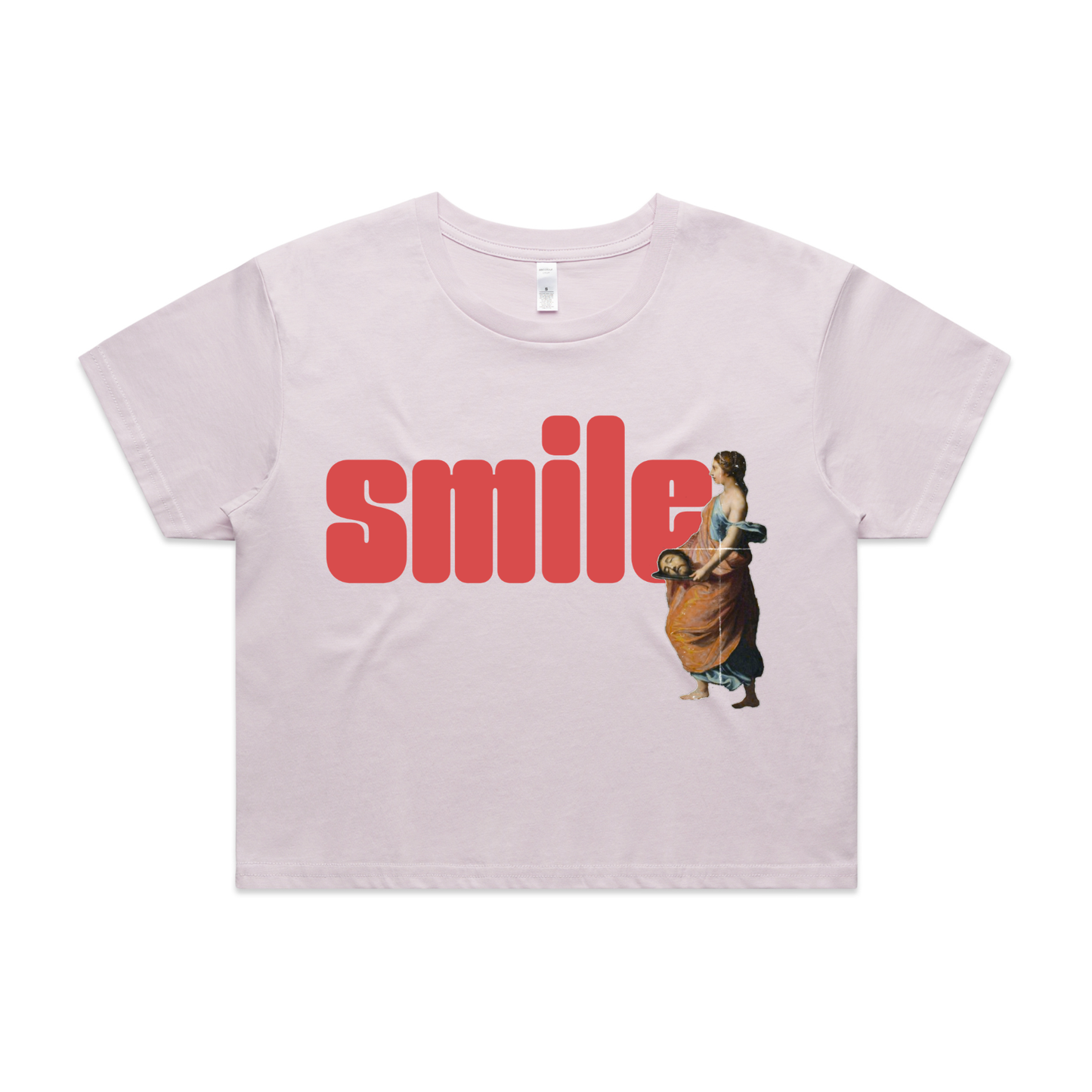 Smile feminist crop t-shirt in orchid — fthis