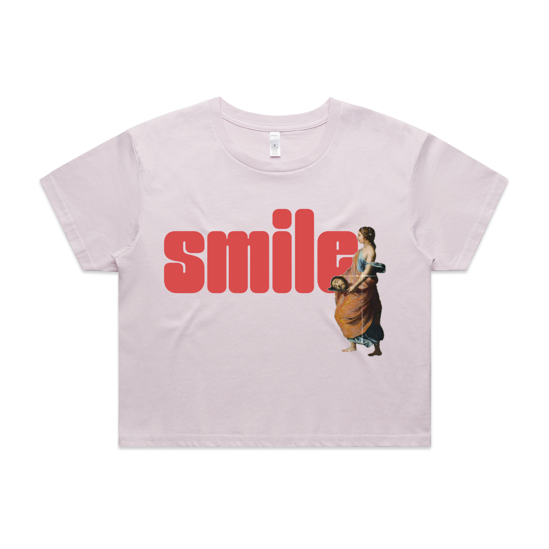 Smile feminist crop t-shirt in orchid — fthis