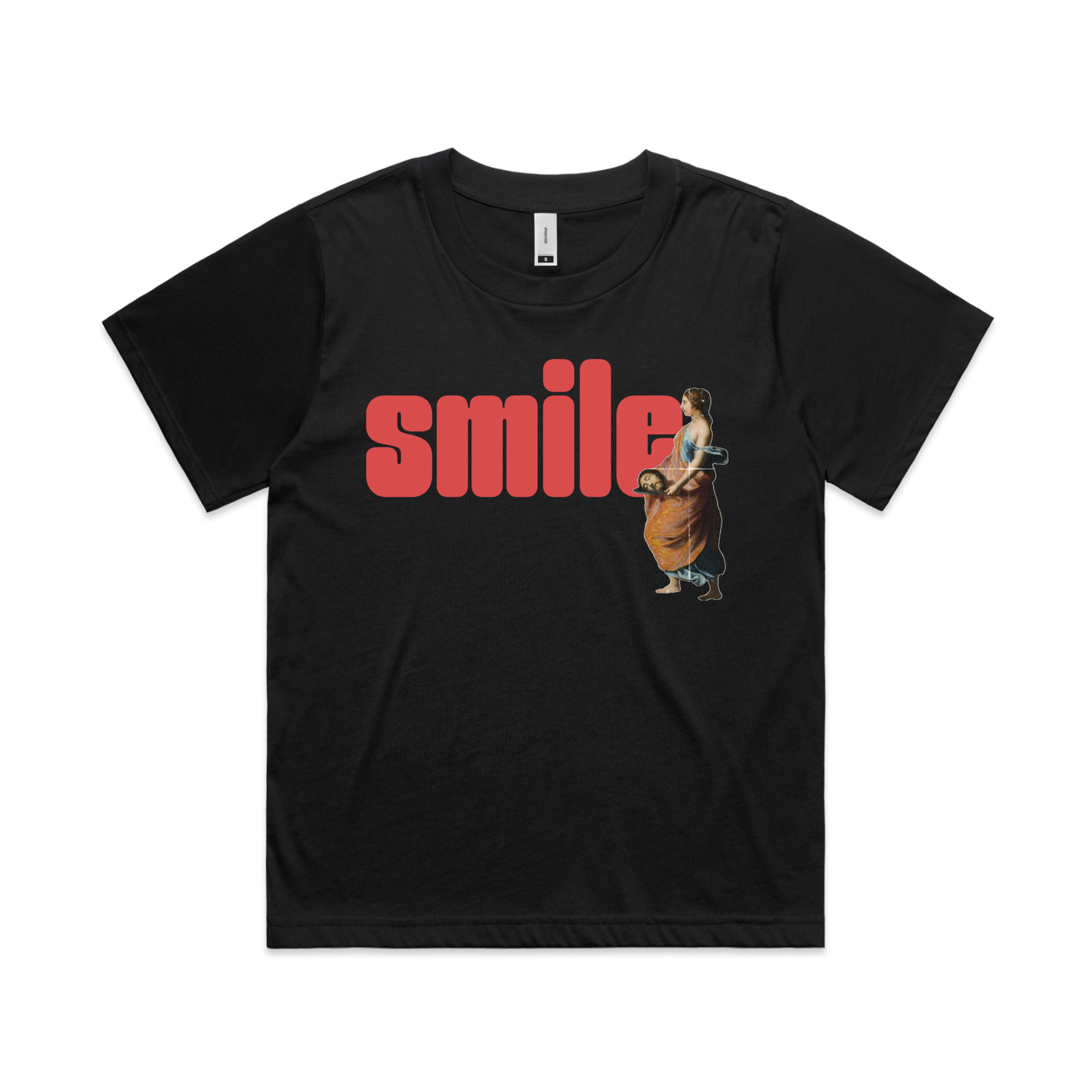 Smile feminist boxy t-shirt in black — fthis