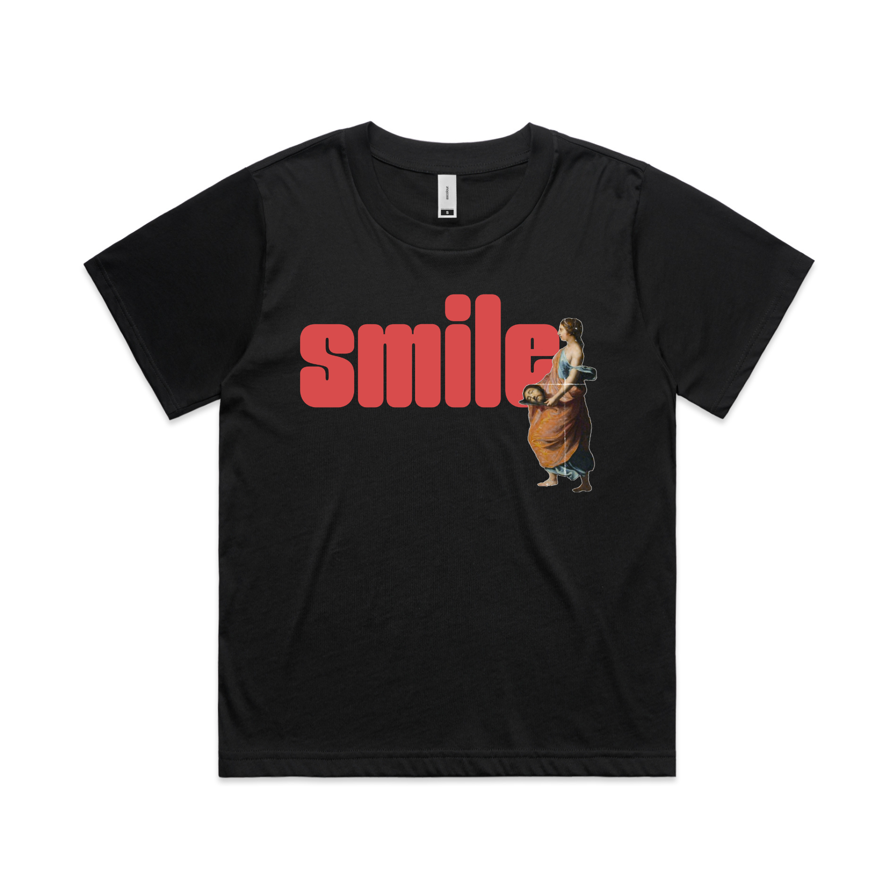Smile feminist boxy t-shirt in black — fthis