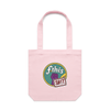 OG tote - pink canvas tote bag featuring a retro “fthis sh!t” protest graphic with raised fist and bold design