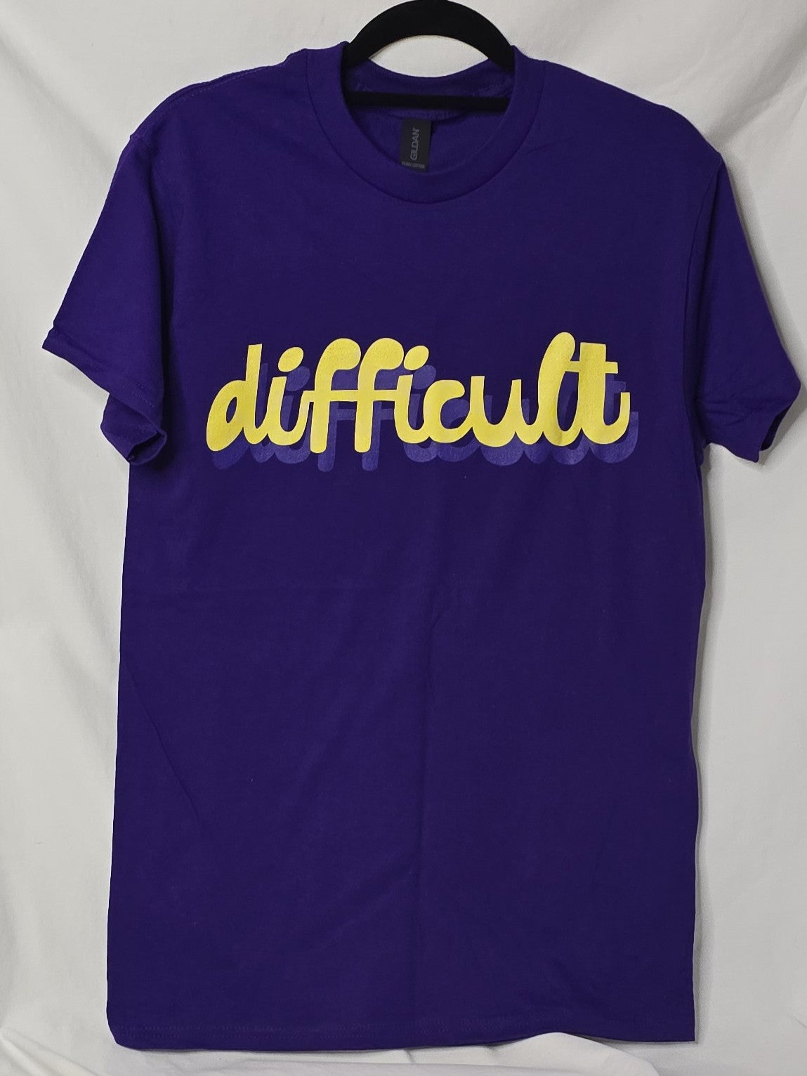 Difficult tee - S - Gildan - purple