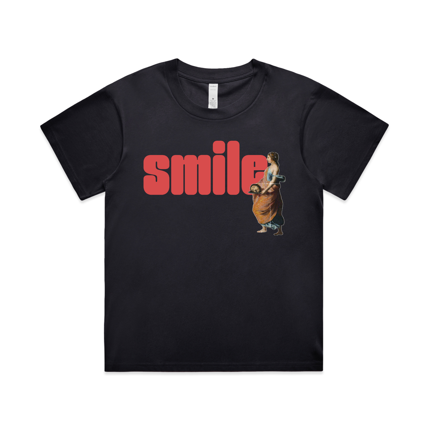 Smile feminist boxy t-shirt in ink blue — fthis
