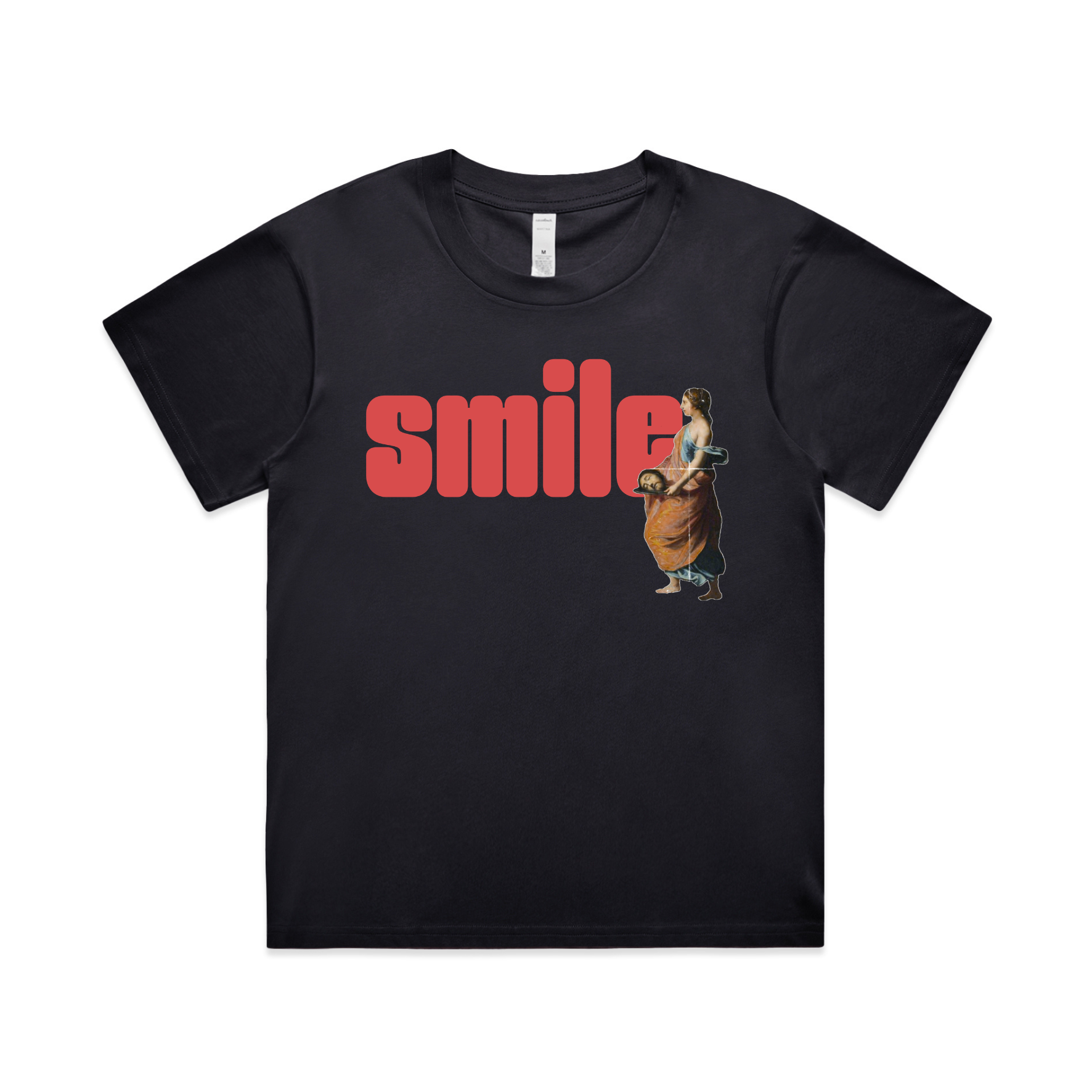 Smile feminist boxy t-shirt in ink blue — fthis