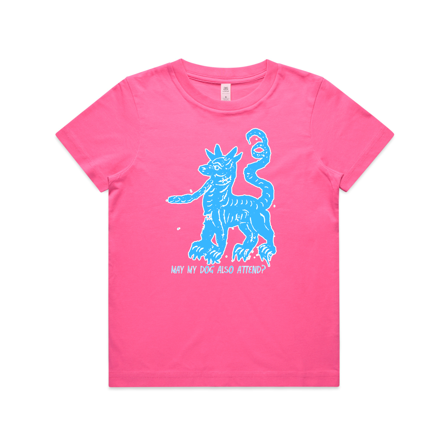 May my dog also attend witchy dog lover kids t-shirt in charity pink — fthis