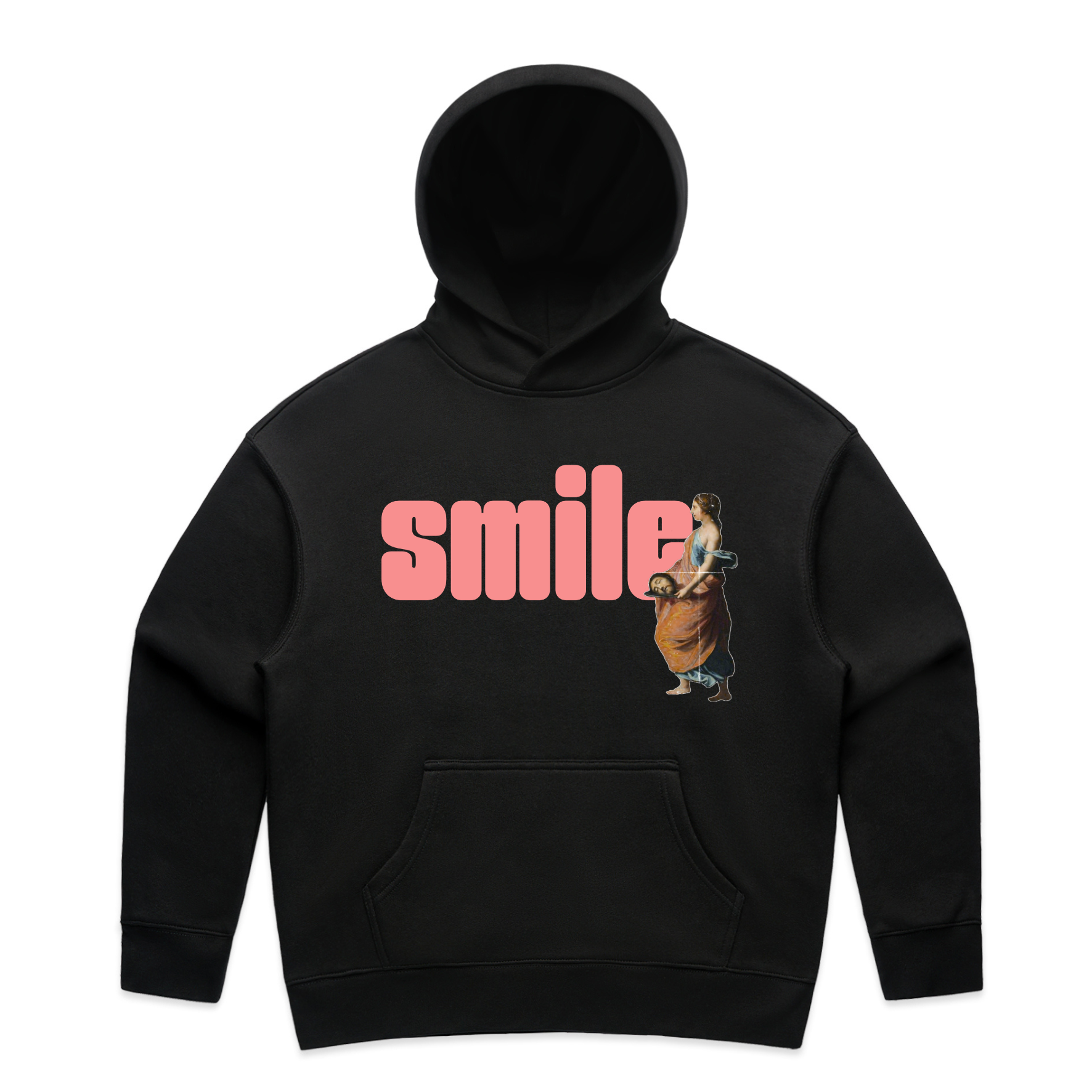 smile feminist women's hoodie in black — fthis