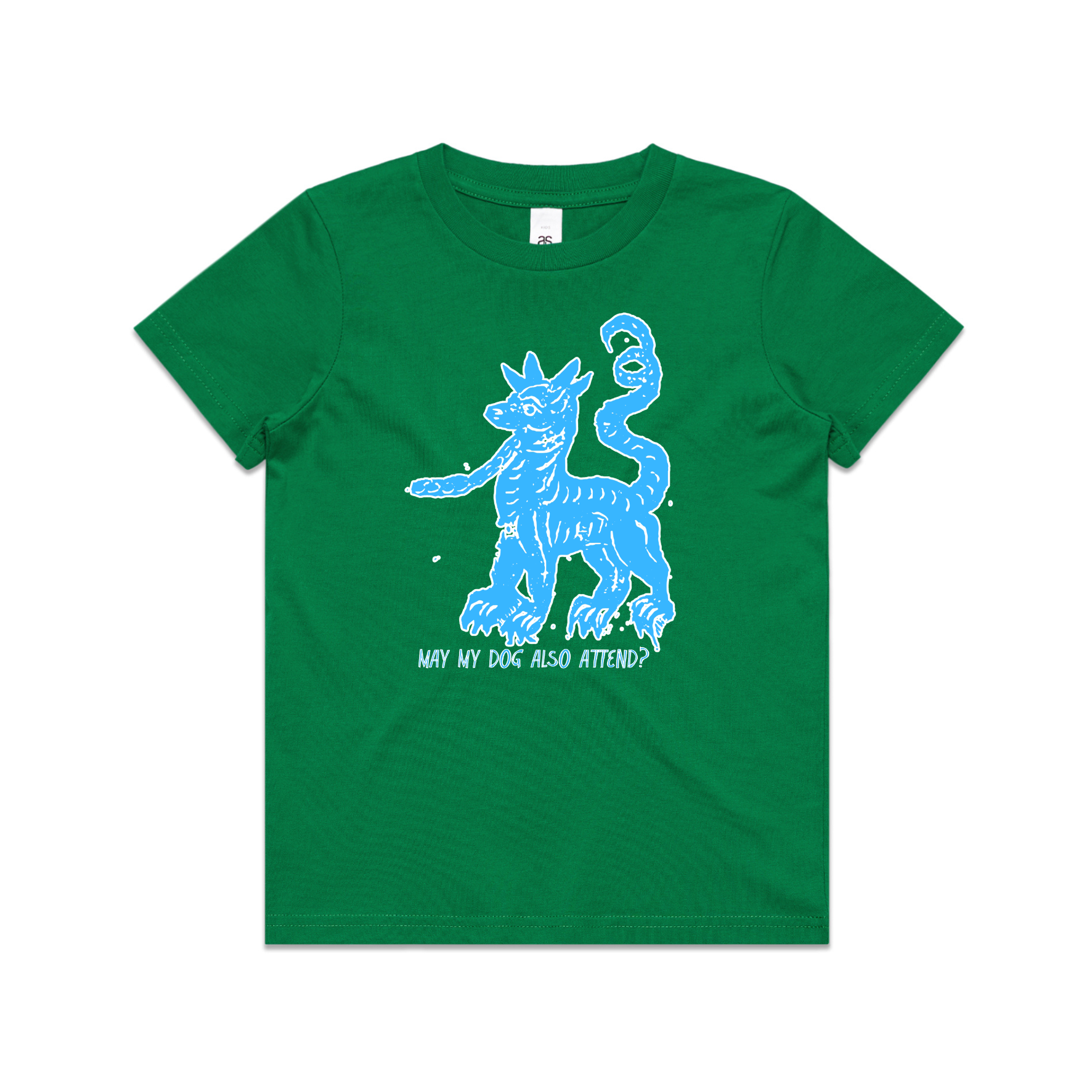 May my dog also attend witchy dog lover kids t-shirt in kelly green — fthis