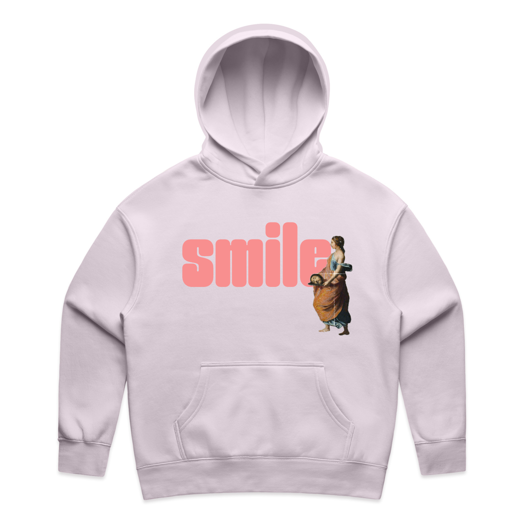 smile feminist women's hoodie in orchid — fthis