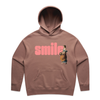 smile feminist women's hoodie in hazy pink — fthis