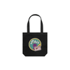 OG tote - black canvas tote bag featuring a retro “fthis sh!t” protest graphic with raised fist and bold design
