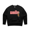 smile feminist women's crew sweatshirt in black — fthis