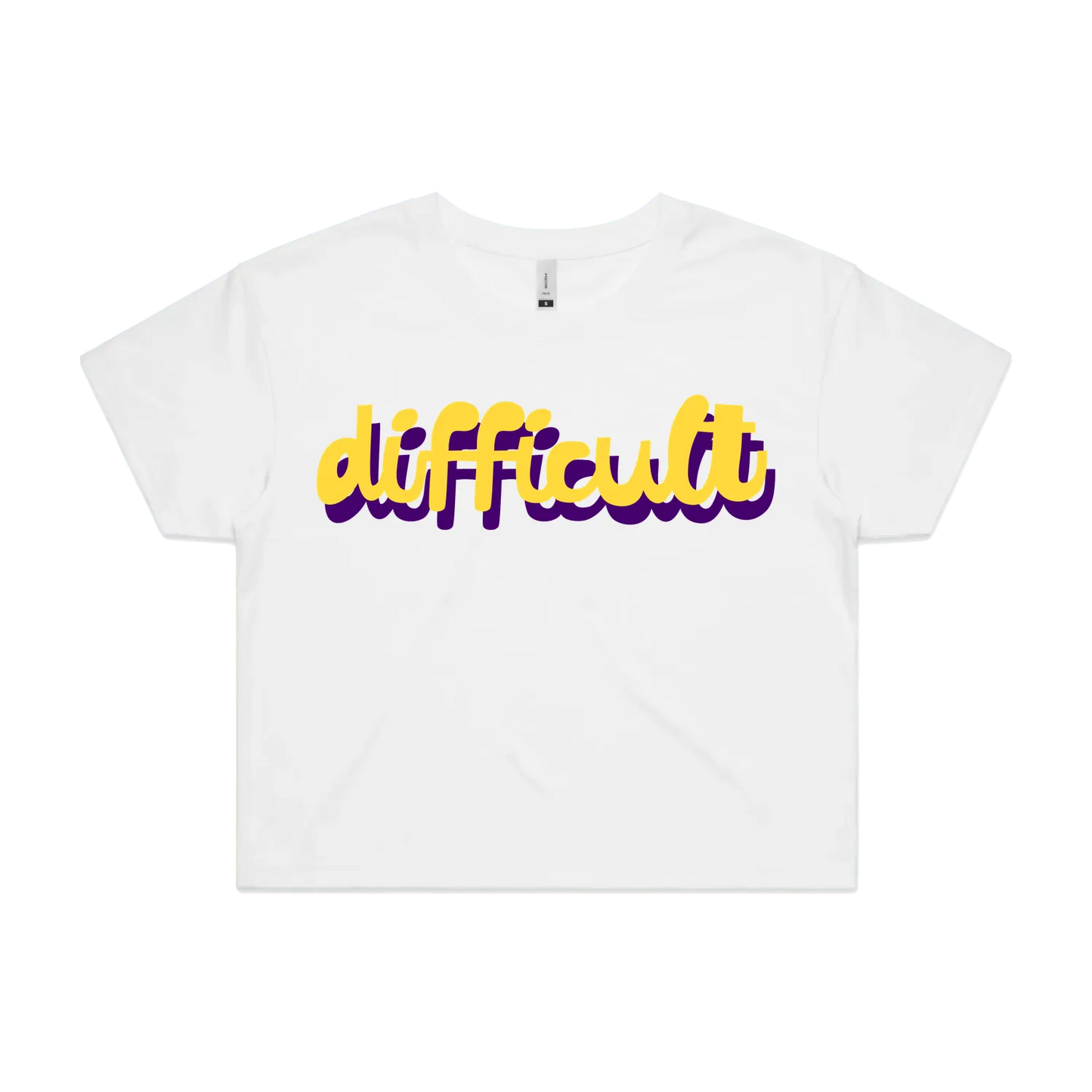 difficult | bold typography tee feminists speak up - crop