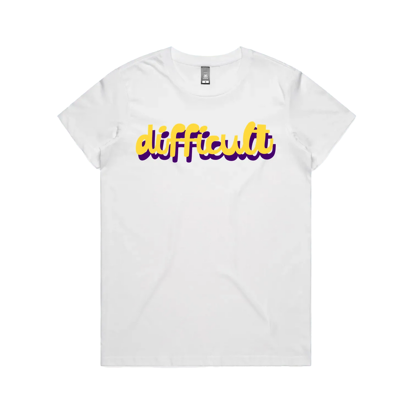 difficult | bold typography tee - feminists speak up - maple