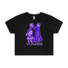 Still single and barren feminist t-shirt in black, crop — fthis
