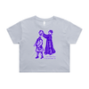 Still single and barren feminist t-shirt in powder, crop — fthis