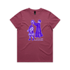 Still single and barren feminist t-shirt in berry, womens fit — fthis