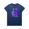 Still single and barren feminist t-shirt in cobalt, womens fit — fthis