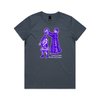 Still single and barren feminist t-shirt in petrol blue, womens fit — fthis