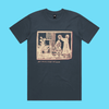 Yes, I am still single and barren - petrol blue classic t-shirt with medieval woodcut illustration showing a witch and enemie