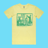 Yes, I am still single and barren - lemonade staple t-shirt with medieval woodcut illustration showing a witch and enemies - 