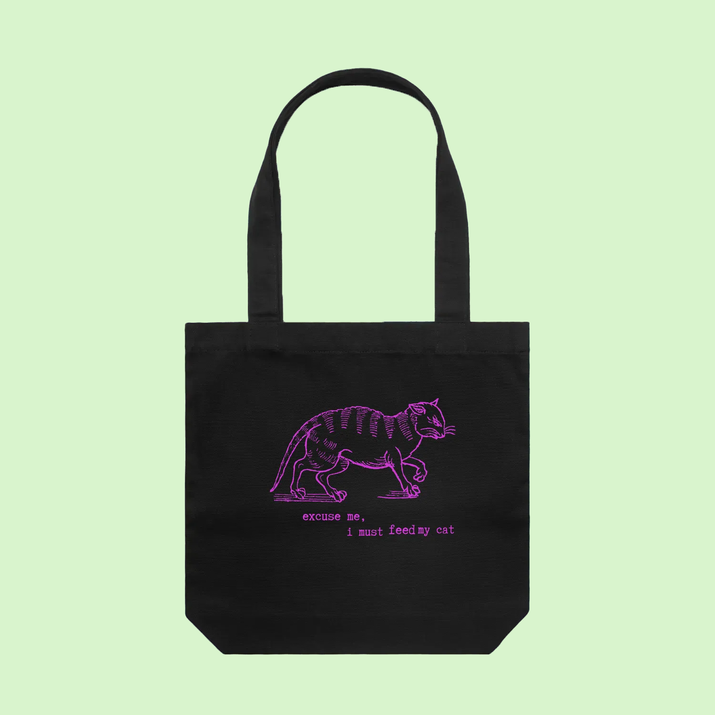 I must feed my cat | vintage tote