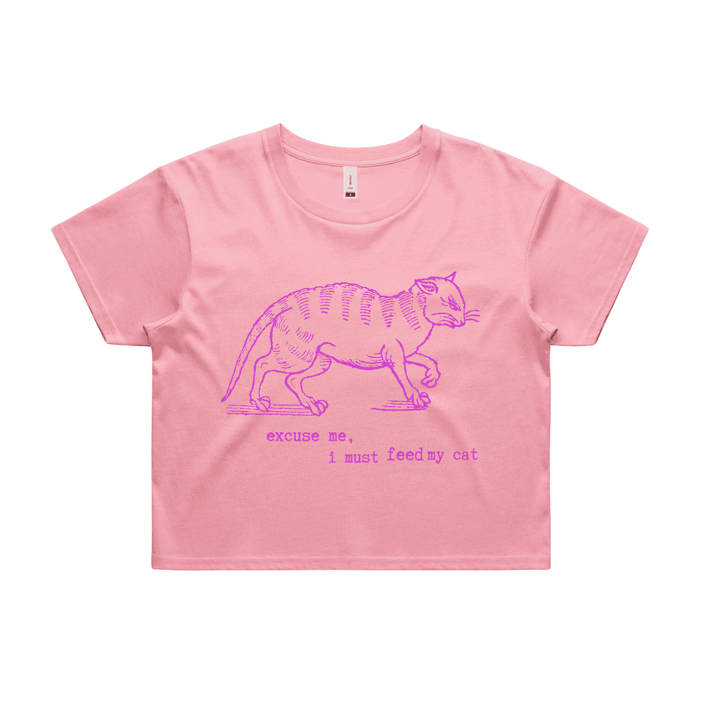 I must feed my cat | vintage design t-shirt - women's crop