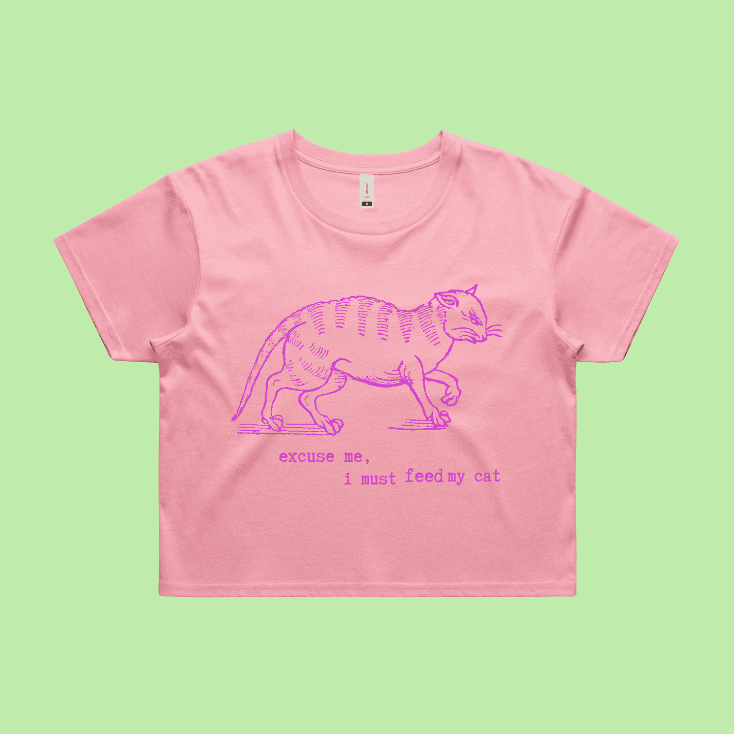 I must feed my cat | vintage design t-shirt - women's crop