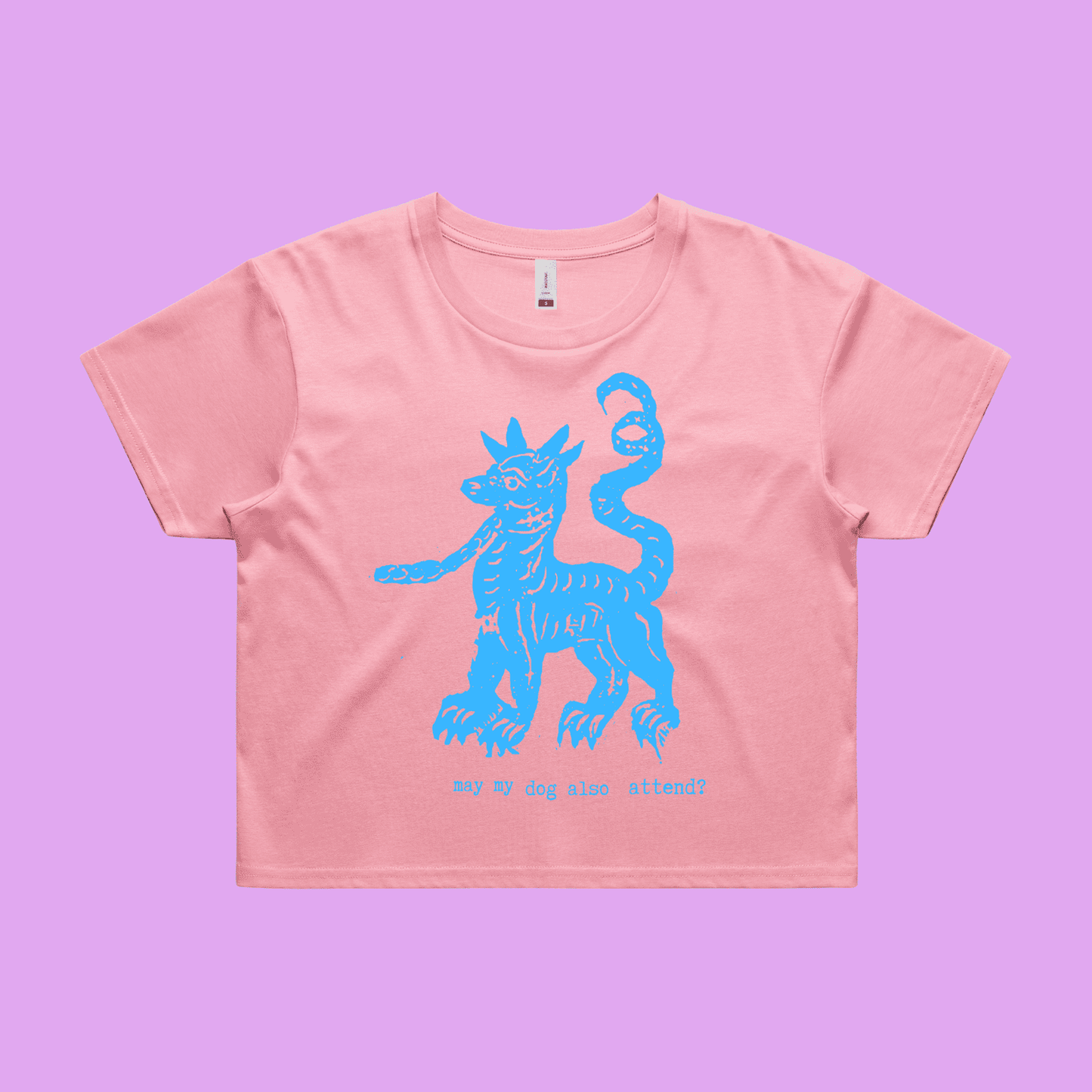 may my dog also attend? | witchy dog lover tee – women's crop