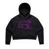 "I must feed my cat" medieval woodcut design crop hoodie in black - fthis