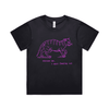 "I must feed my cat" vintage cat lover t-shirt - womens boxy - black - fthis