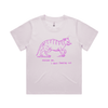 "I must feed my cat" vintage cat lover t-shirt - womens boxy - orchid - fthis