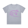 "I must feed my cat" vintage cat lover t-shirt - womens boxy - powder - fthis
