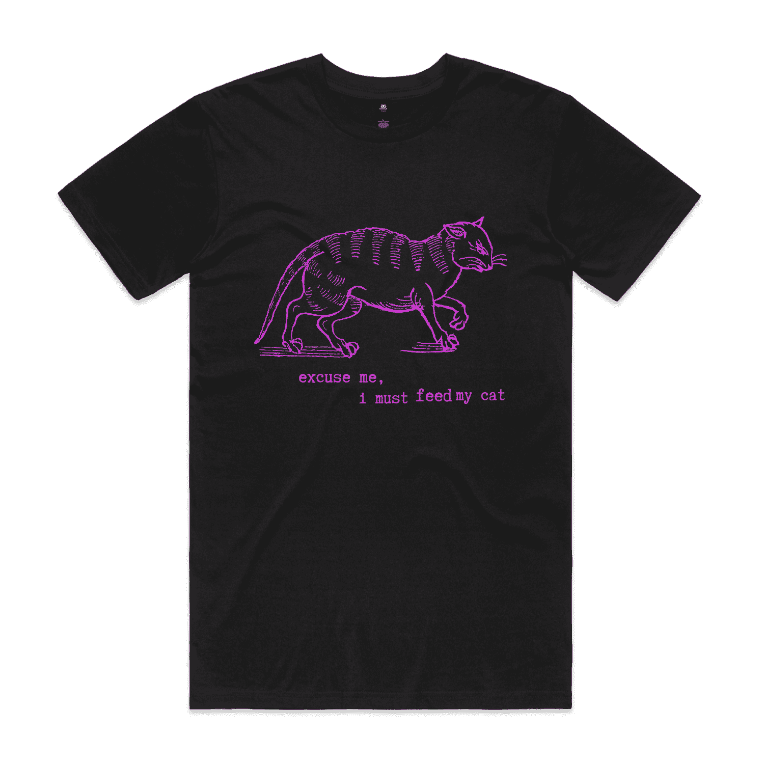 "I must feed my cat" vintage cat lover t-shirt - mens - black - fthis