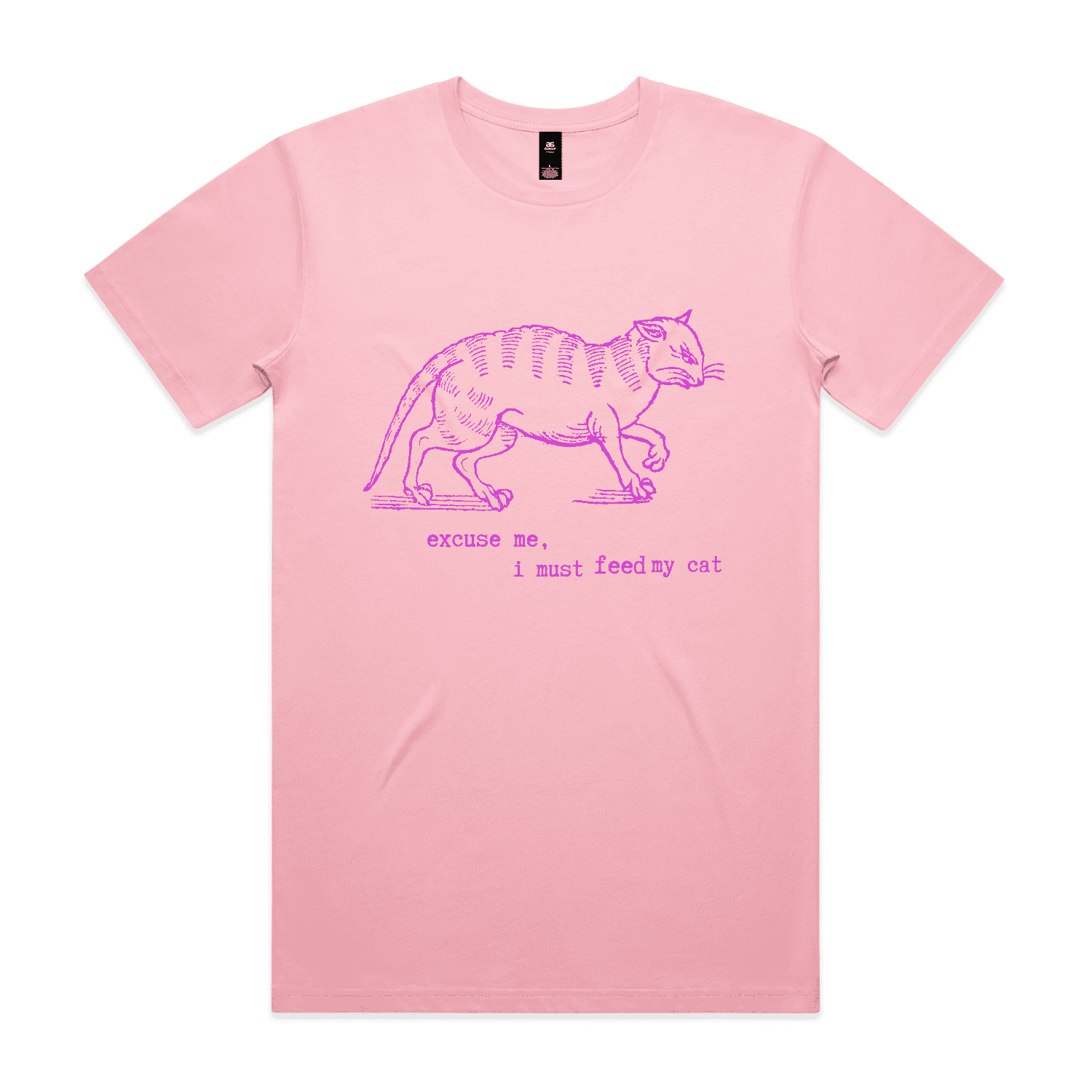 "I must feed my cat" vintage cat lover t-shirt - unisex - bubblegum - fthis