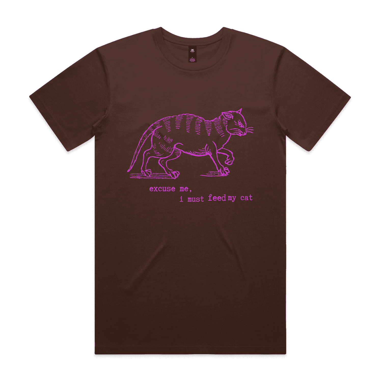 "I must feed my cat" vintage cat lover t-shirt - mens - chestnut - fthis