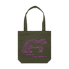 "I must feed my cat" vintage cat lover tote bag in army - fthis