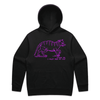 "I must feed my cat" medieval woodcut design men's hoodie in black - fthis