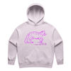 "I must feed my cat" medieval woodcut design women's hoodie in orchid - fthis