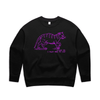"I must feed my cat" medieval woodcut design women's sweater in black - fthis